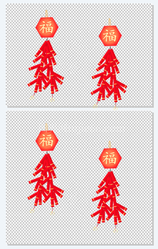 春节节日过年新年福字鞭炮