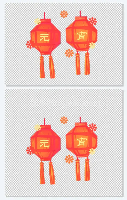  元宵节喜庆装饰灯笼手绘