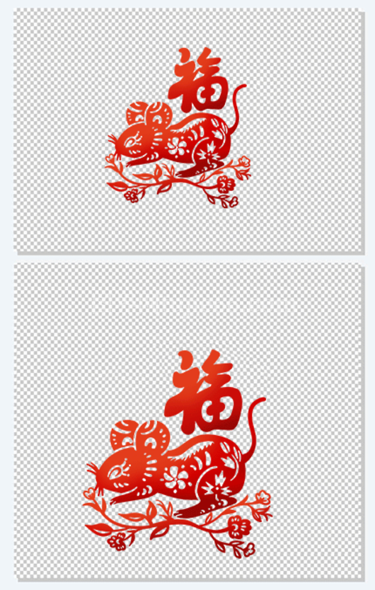花枝上的老鼠鼠年剪纸