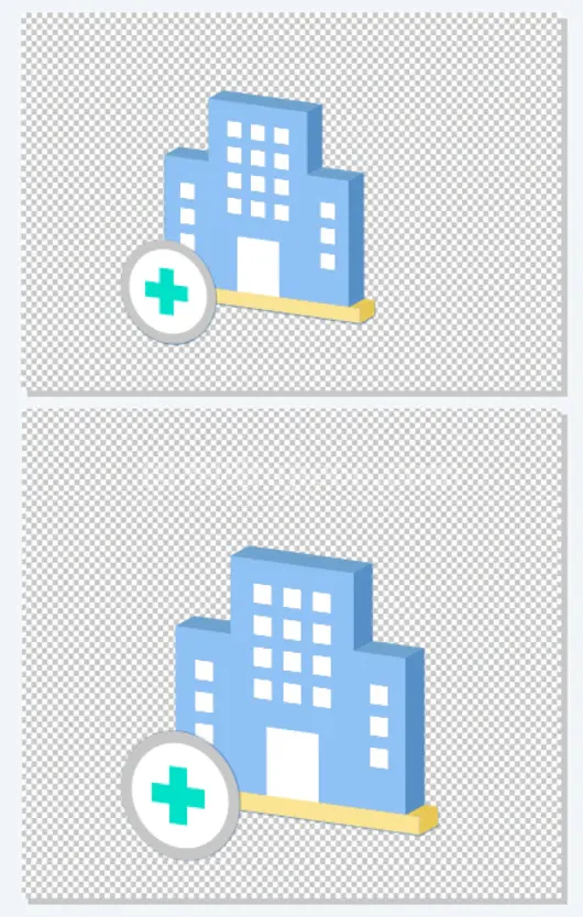 蓝色外墙的医院