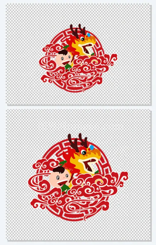 新年装饰卡通剪纸素材