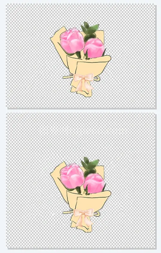 手绘粉色玫瑰花