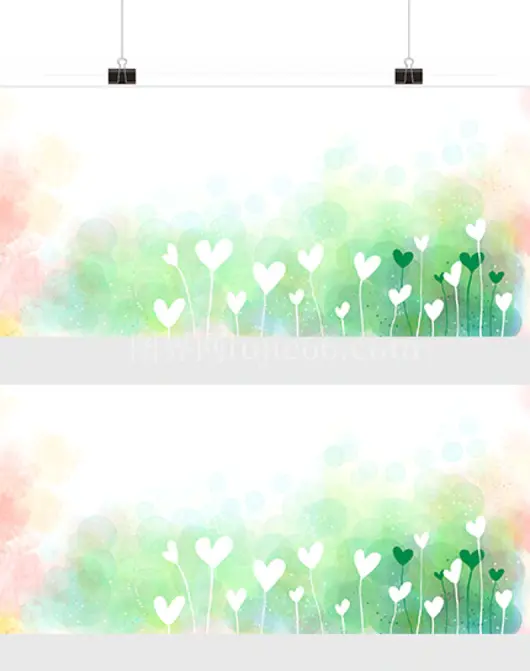 植树节情人节爱心植树晕染背景banner