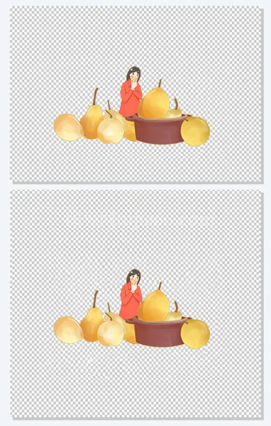  手绘惊蛰主题之吃梨