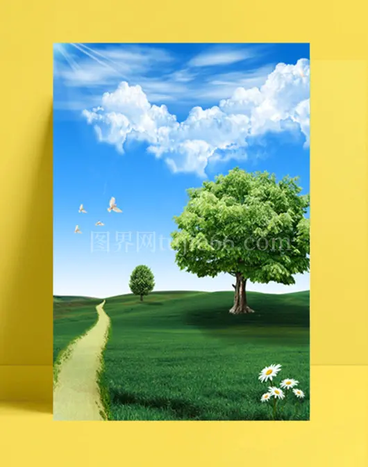 绿色植树节环保海报背景