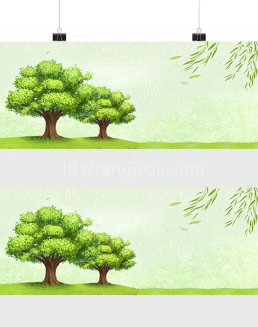 植树节绿色卡通banner