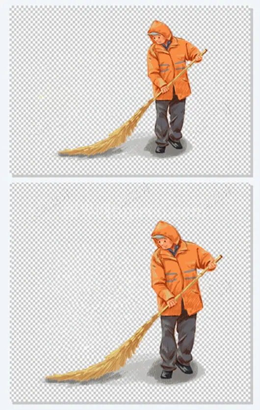 手绘人物插画劳动节辛苦劳动者环