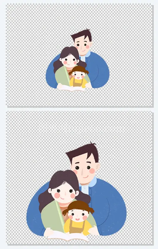 一家人读书元素
