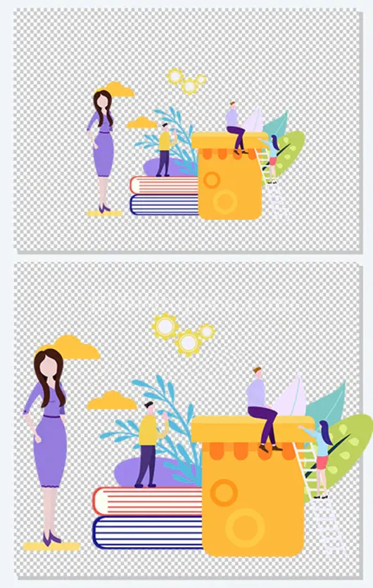 手绘在线教育读书插画