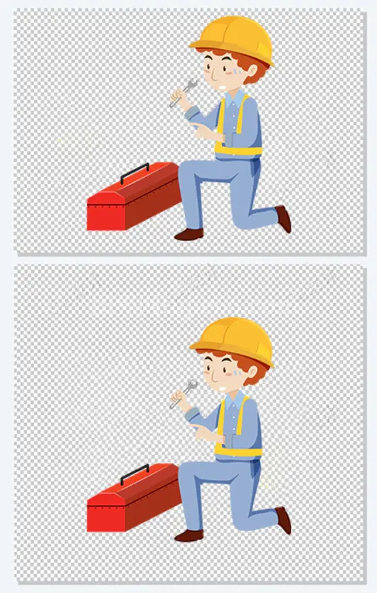 卡通立体维修工人