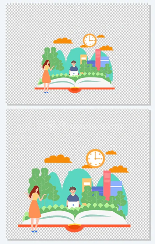 手绘卡通在线教育远程学习插画