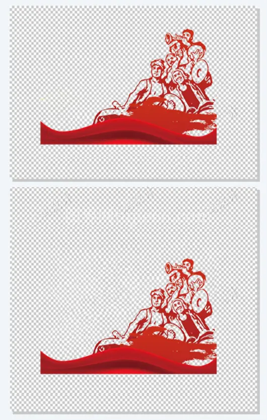 红色中国风劳动节工人插画