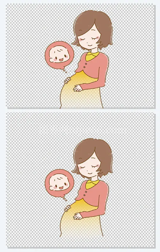 卡通孕妇母亲节装饰