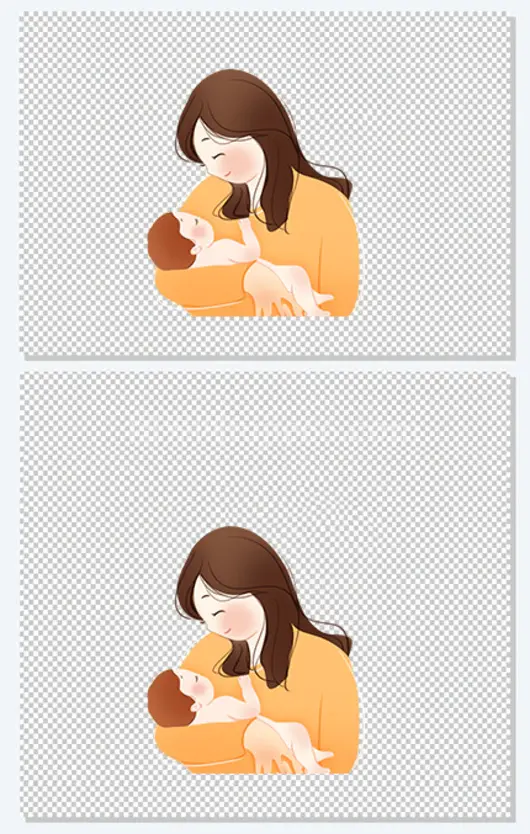 手绘水彩人物插图母亲节抱着小婴