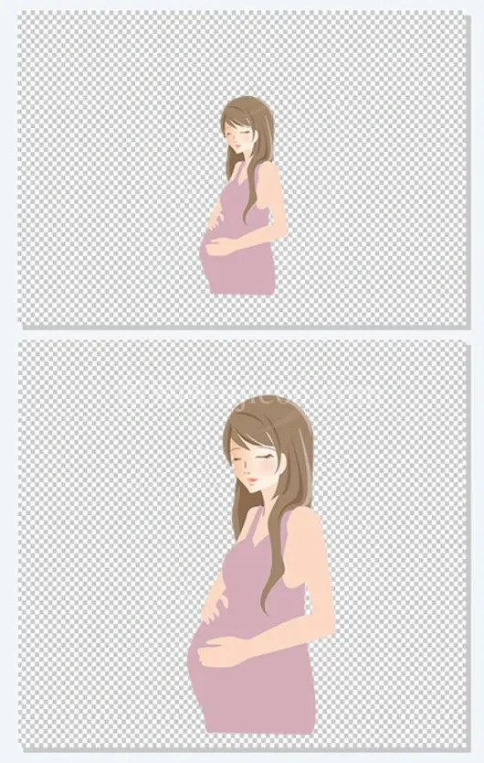 紫色微笑卡通母亲节孕妇