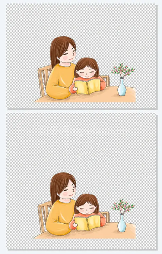手绘亲子插画母亲节妈妈