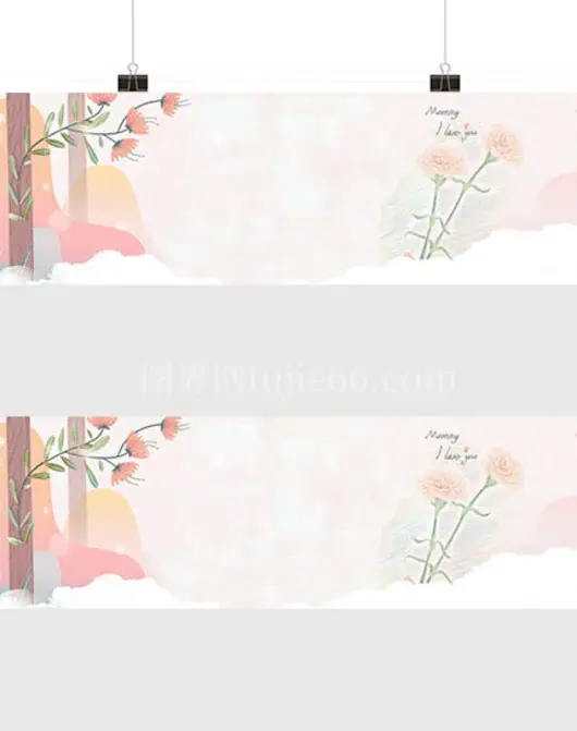 母亲节清新手绘banner背景