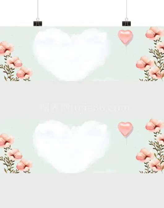 母亲节温馨手绘banner背景