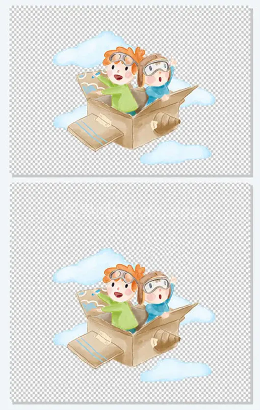 卡通矢量手绘儿童节奇幻创意图