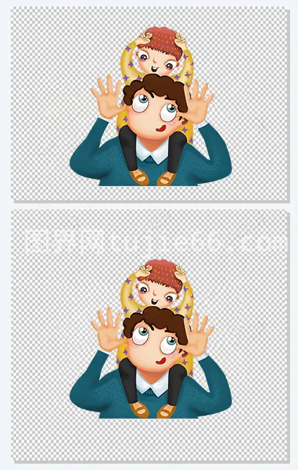 彩色扁平化父亲节卡通插画