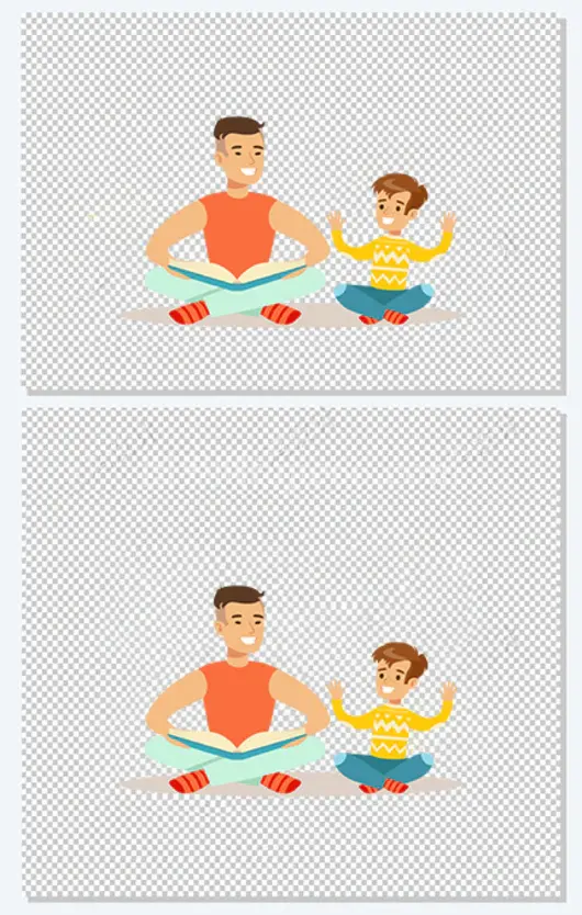 父亲给儿子讲故事插画
