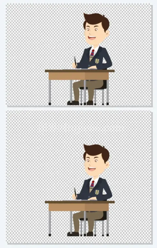 奋笔疾书的男学生考试