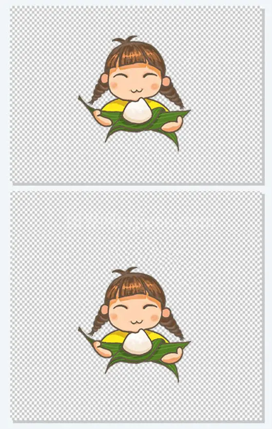 小女孩吃粽子卡通图