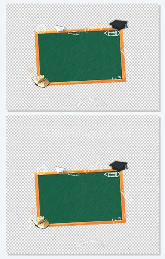 卡通创意黑板插画免抠