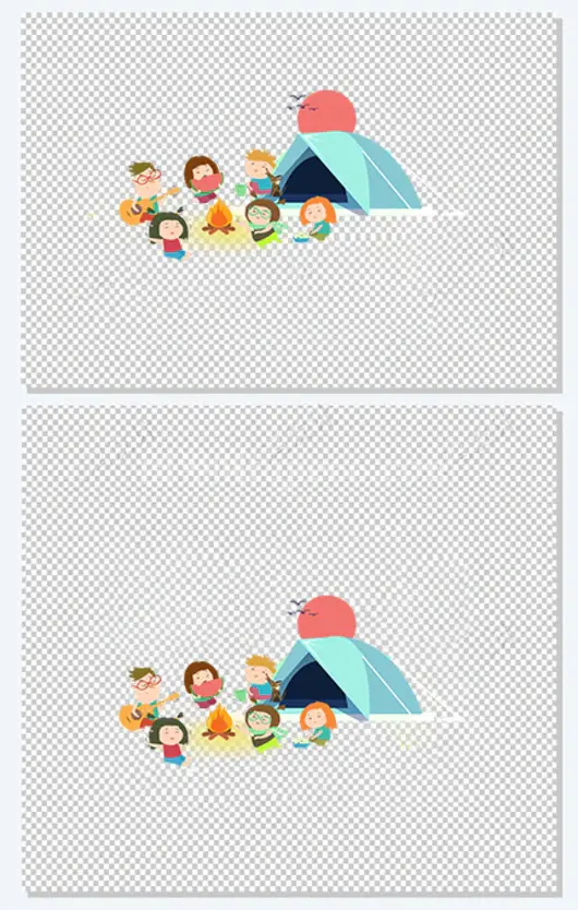 暑假夏令营户外活动插画
