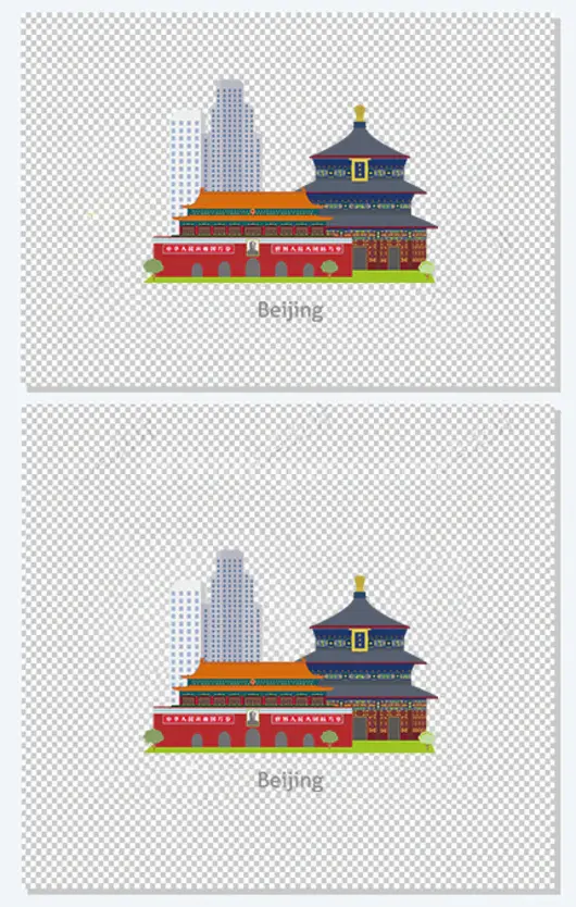 卡通扁平化北京旅游景点设计