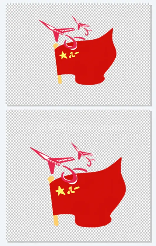 建军节八一红旗装饰