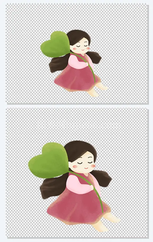 清新夏天大暑小暑女孩野外游玩插画