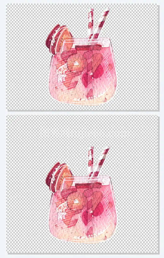 水果奶昔手绘图案