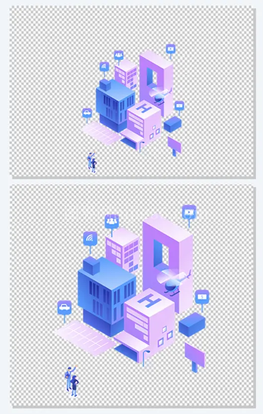 2.5D商务数据分析矢量插画