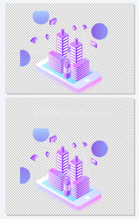 2.5D立体插画手机办公海科技元素