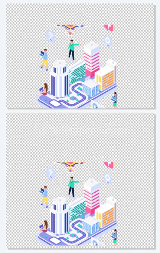 2.5D办公大楼立体插画