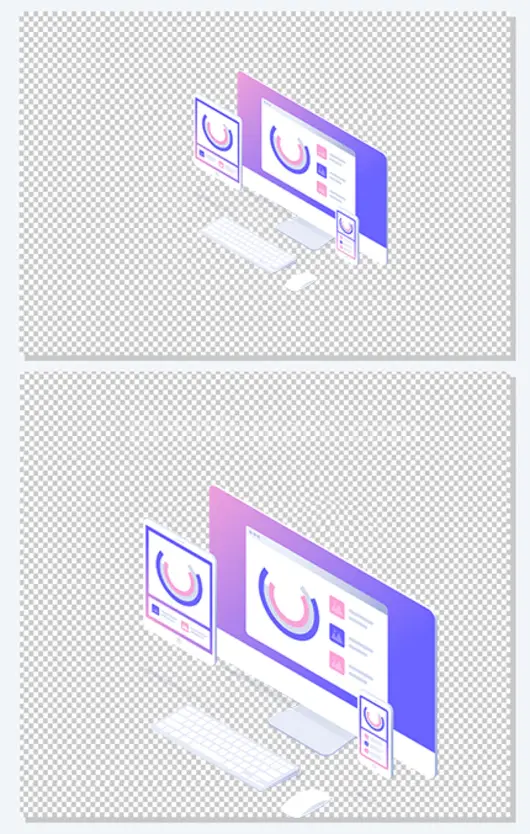 2.5D信息图表矢量插画