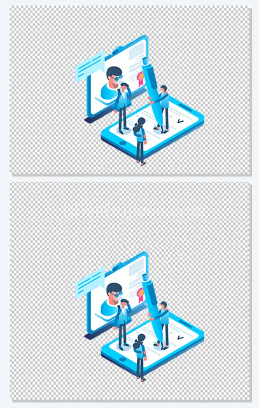2.5D虚拟现实交流学习立体插画