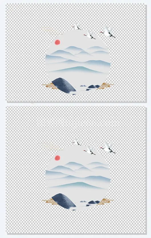 中国风仙鹤插画设计