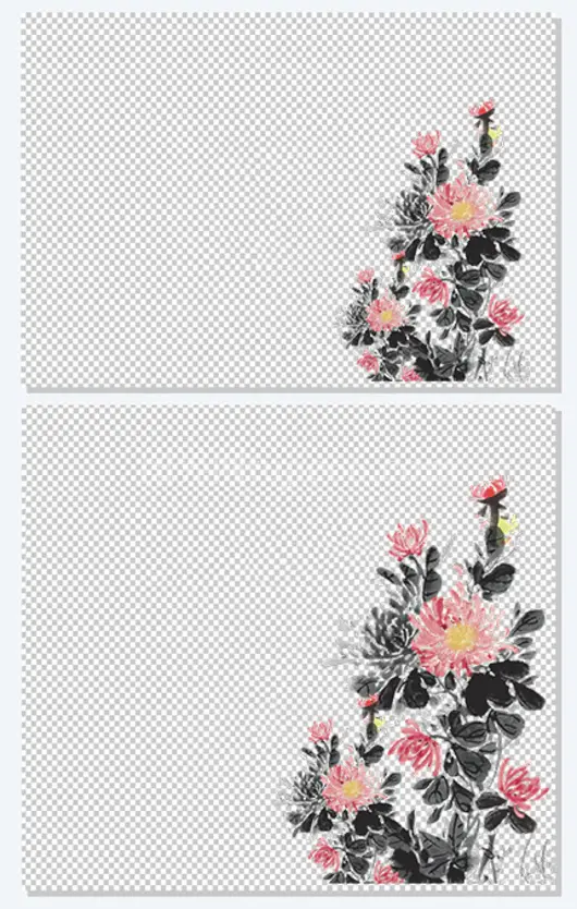 水墨画 菊花中国风插画元素