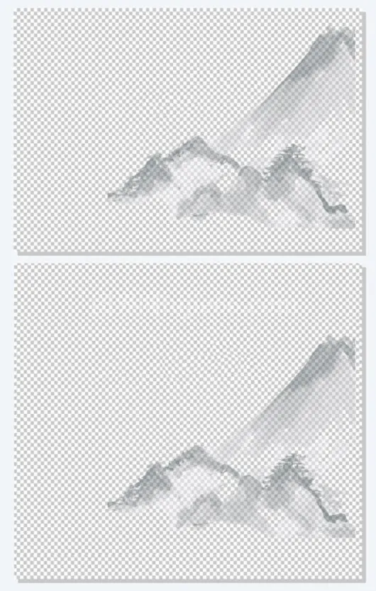 中国风水墨山矢量免抠图
