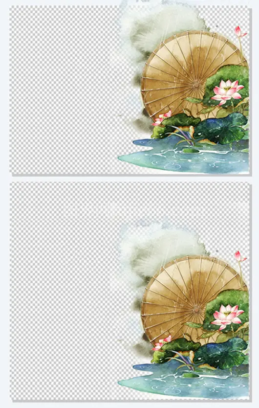 唯美古风水彩插画
