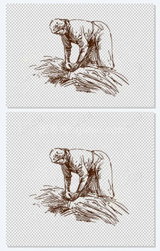 秋收人物劳动素材图案