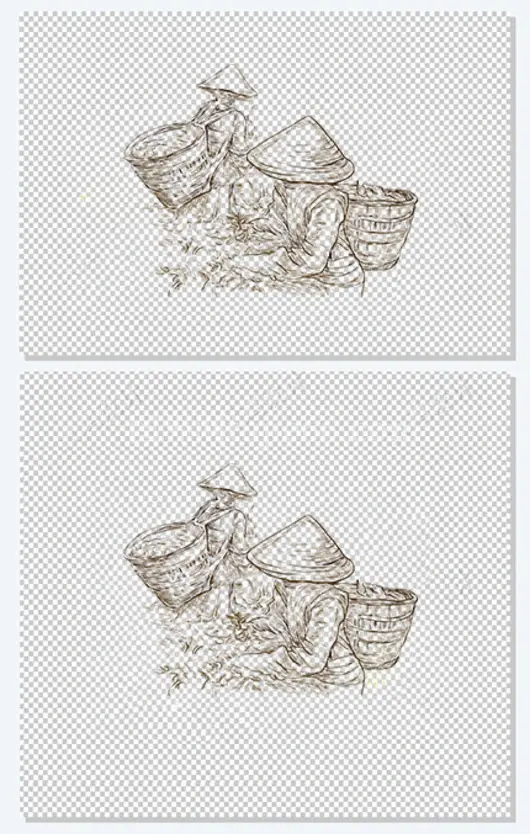 人物秋收装饰素材图案