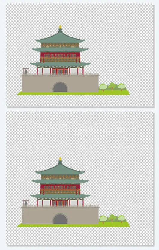 中国风钟楼建筑