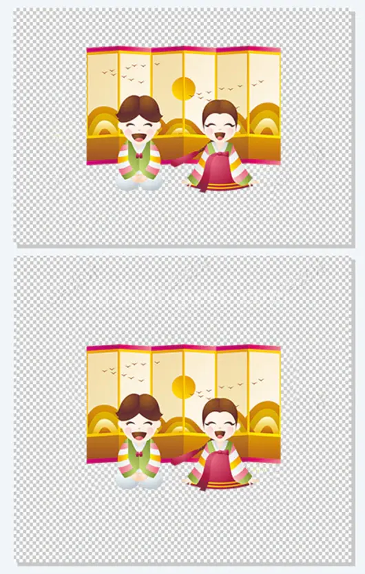 人物开心收获素材图案