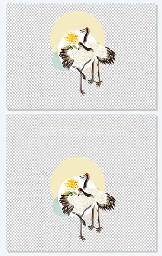 中国风仙鹤插画设计