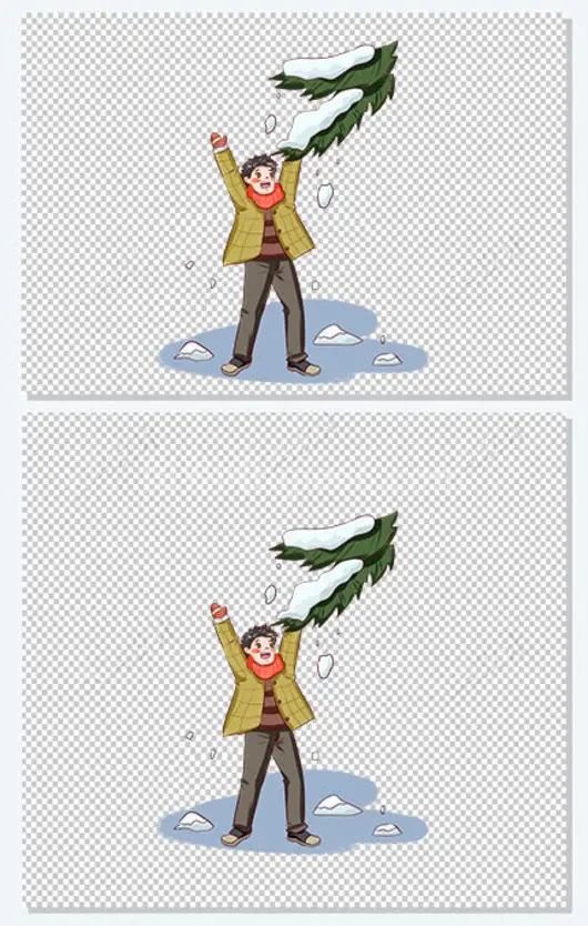 冬天场景插画元素设计