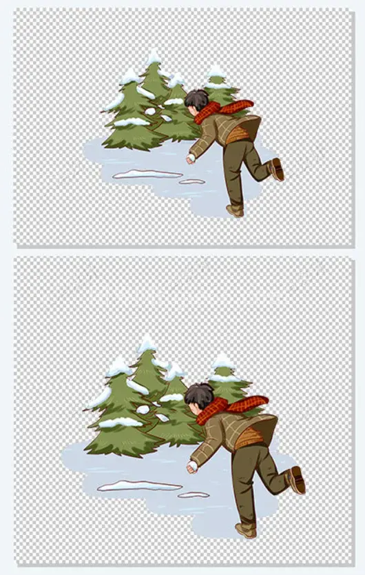 冬天玩雪场景插画