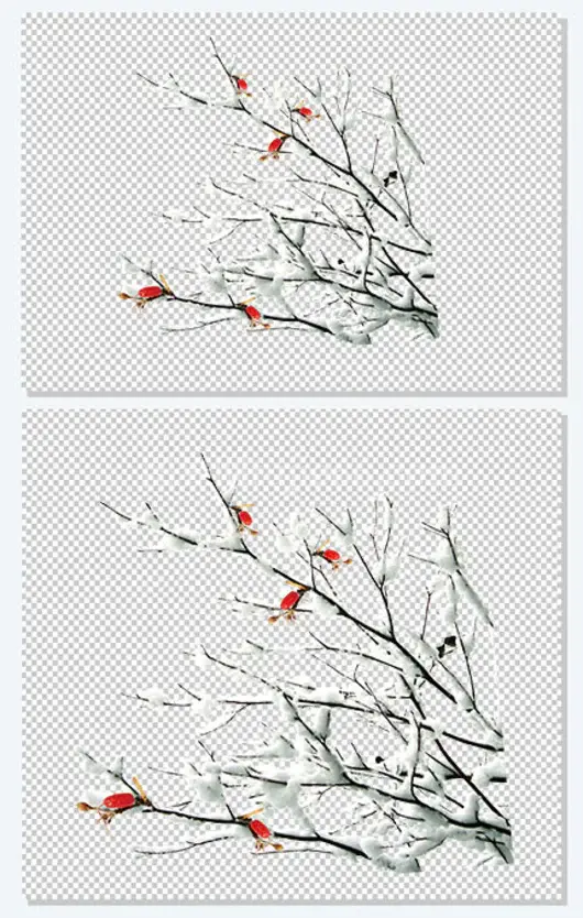 卡通手绘冬天雪树
